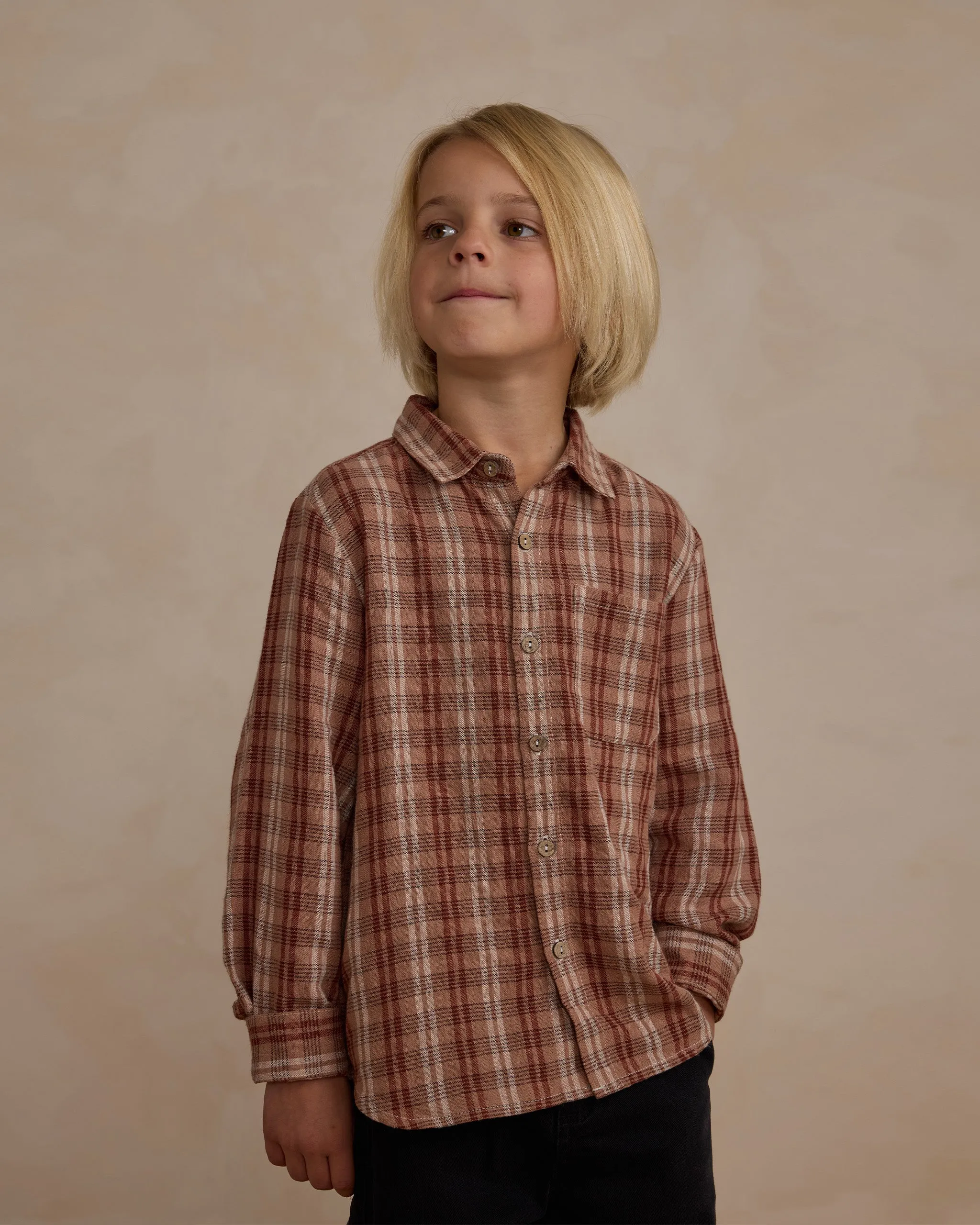 The Collared Long Sleeve Shirt by Rylee   Cru - Autumn Plaid - KIDS
