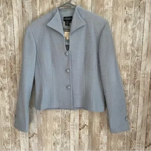 The J Peterman Company Women’s Vintage Light Blue Wool Blend Tweed Blazer