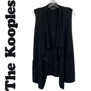 The Kooples Sport Wool Cashmere sleeveless open front cardigan vest sweater S