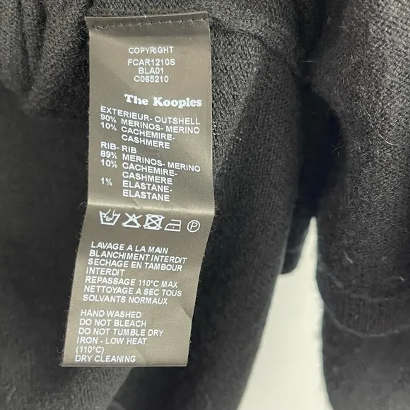 The Kooples Sport Wool Cashmere sleeveless open front cardigan vest sweater S