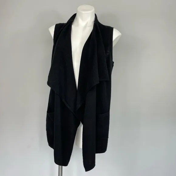 The Kooples Sport Wool Cashmere sleeveless open front cardigan vest sweater S