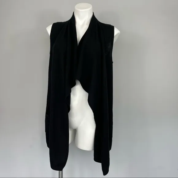 The Kooples Sport Wool Cashmere sleeveless open front cardigan vest sweater S