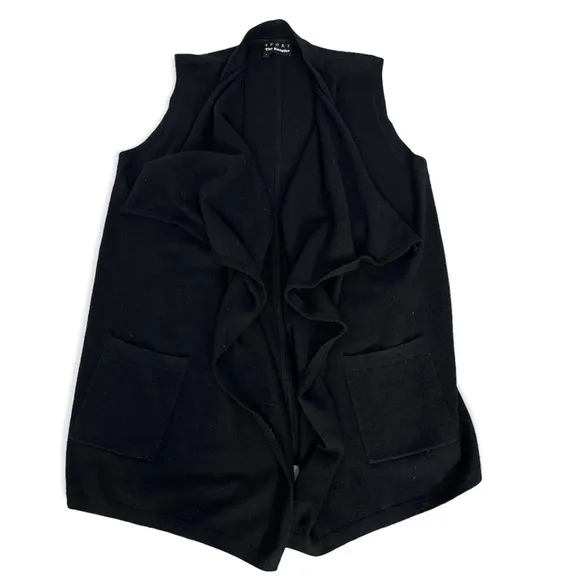 The Kooples Sport Wool Cashmere sleeveless open front cardigan vest sweater S