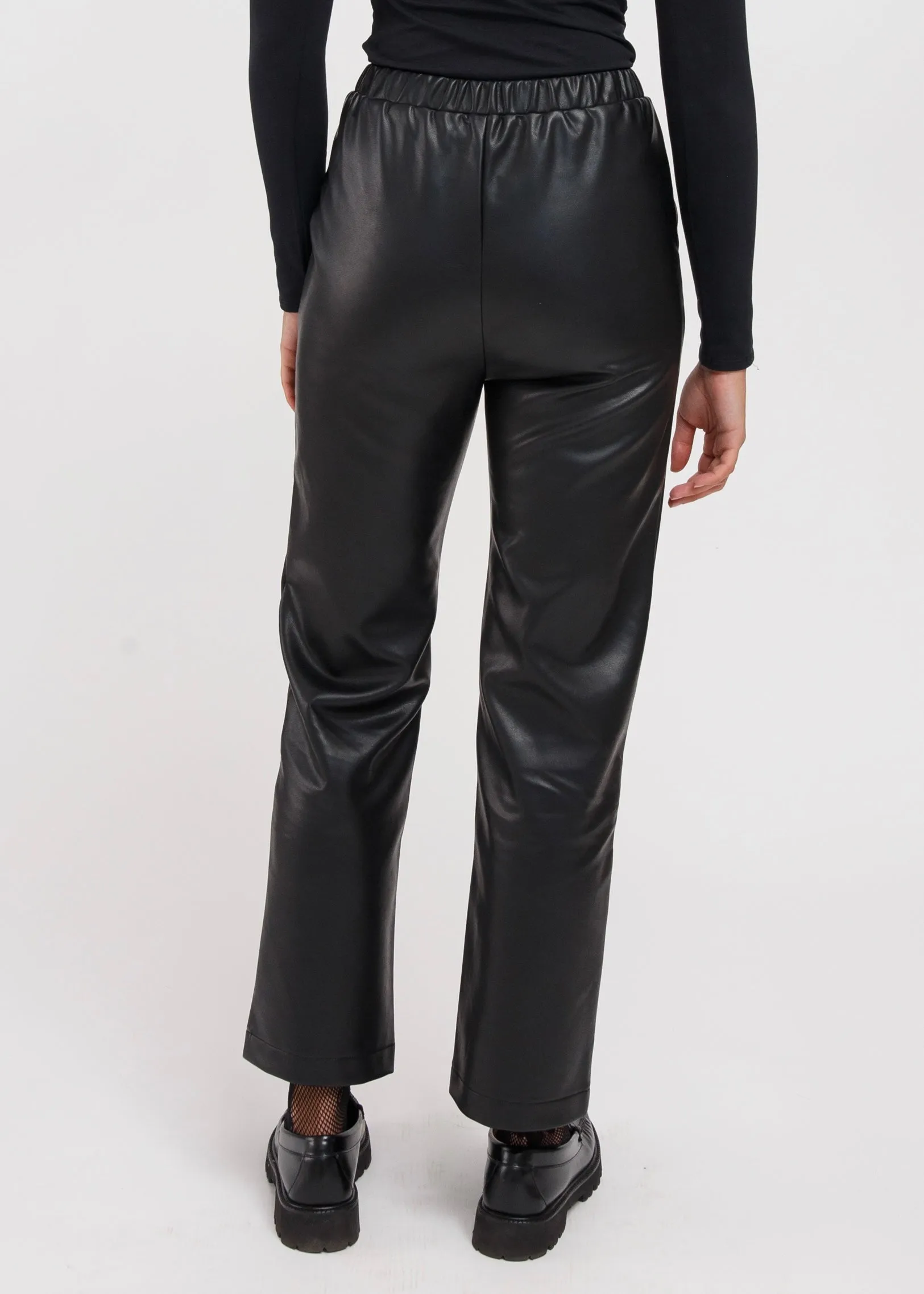The Megan Vegan Leather Straight Leg Pant