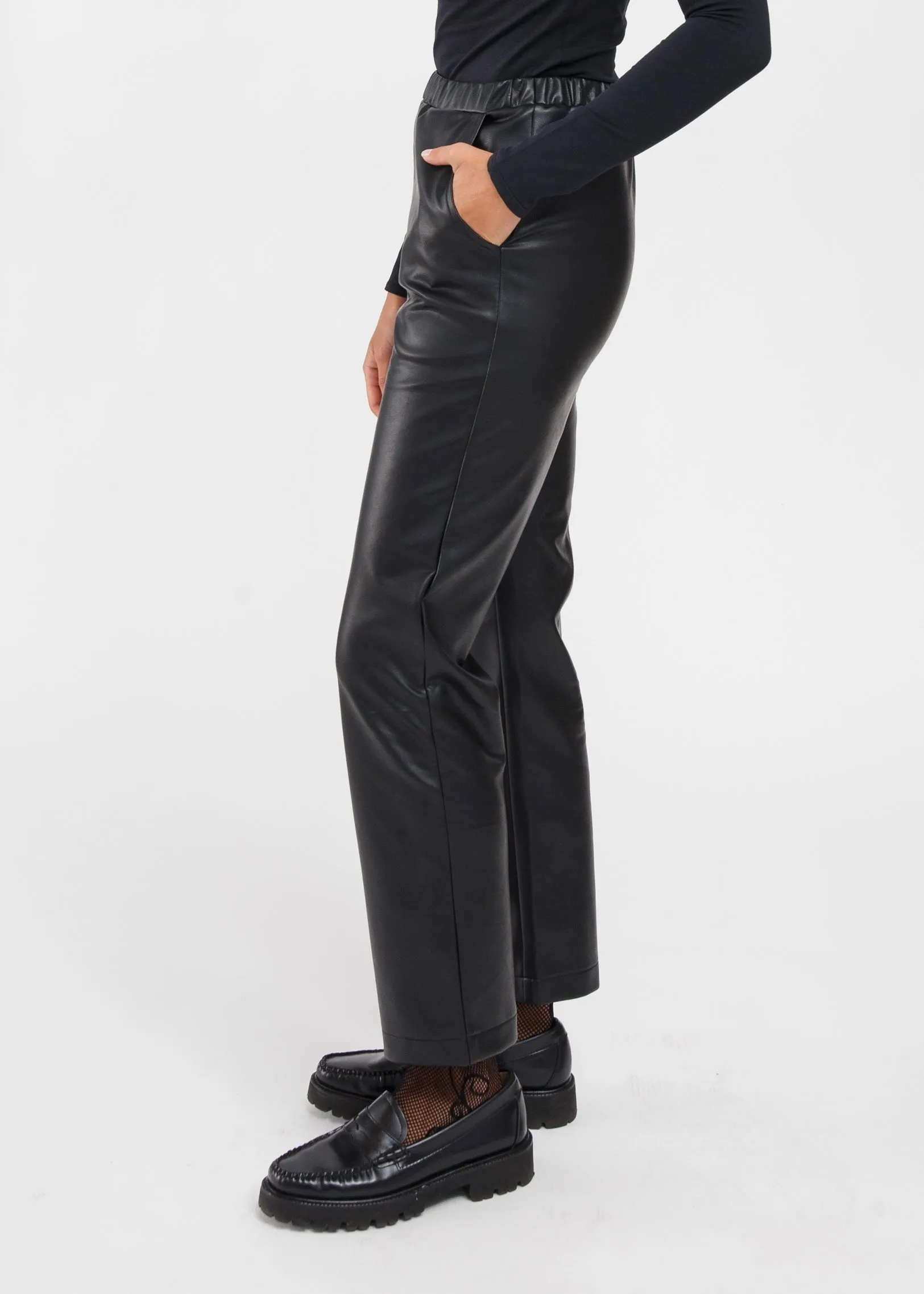 The Megan Vegan Leather Straight Leg Pant