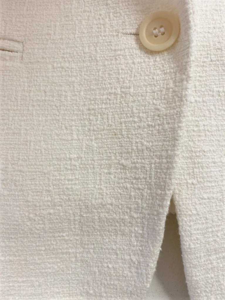 Theory Blazer Lynn Vizela Cream Tweed Size 00 One-Button Jacket