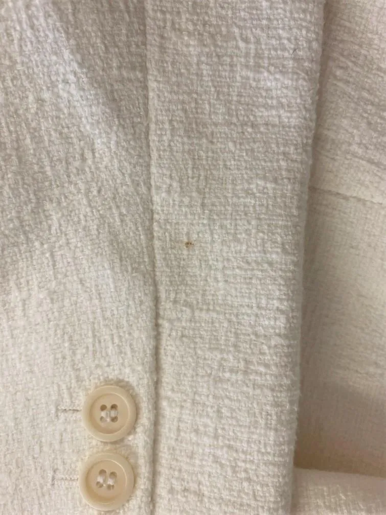 Theory Blazer Lynn Vizela Cream Tweed Size 00 One-Button Jacket