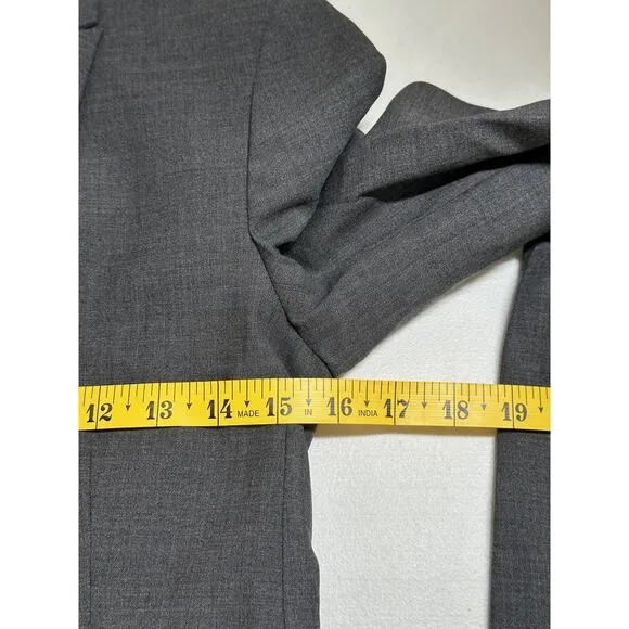 Theory Jacket Womens 2 Gray Nichelle Sevona Blazer Wool Stretch Preppy Academia
