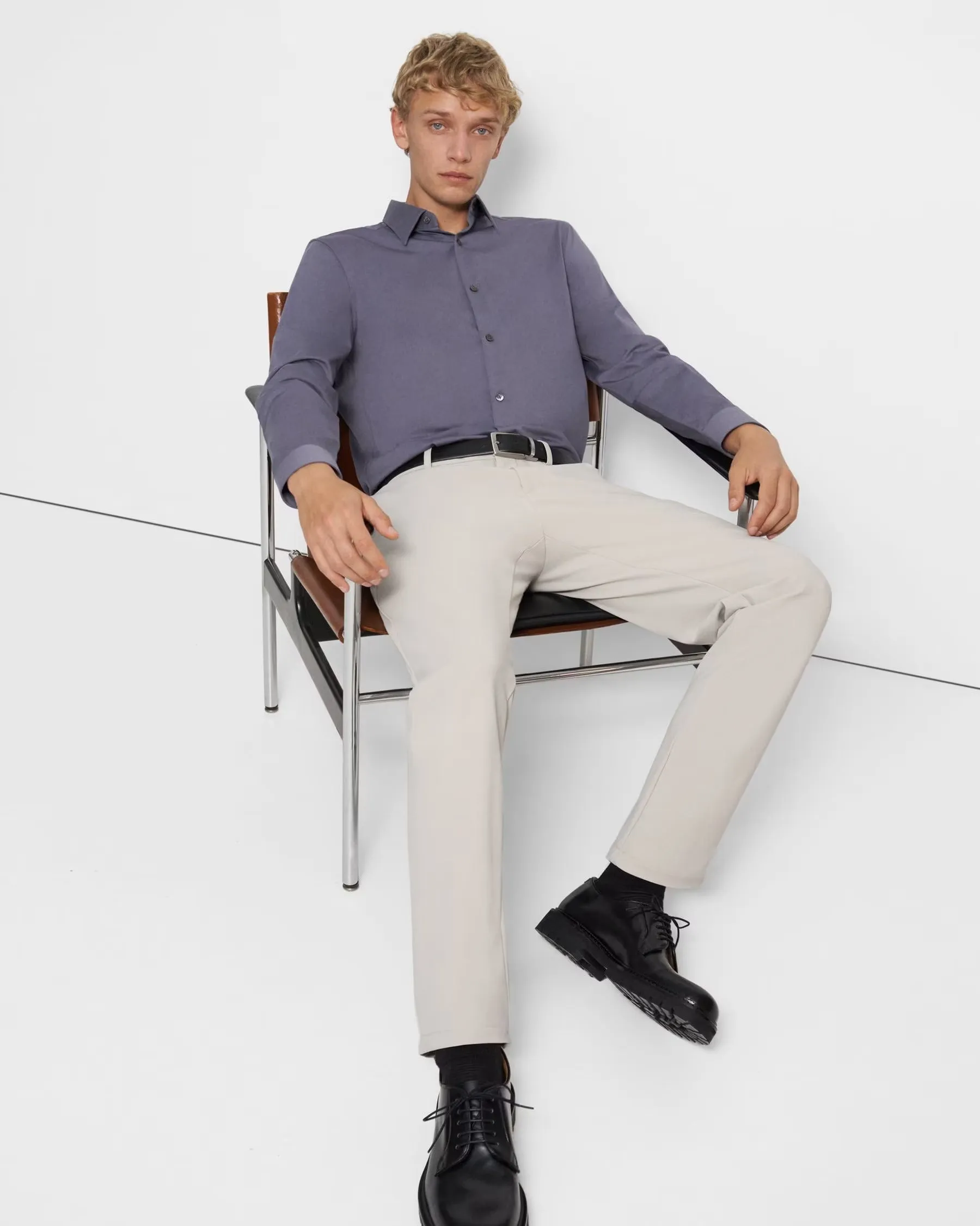 Theory Zaine Pant in Precision Ponte - Putty