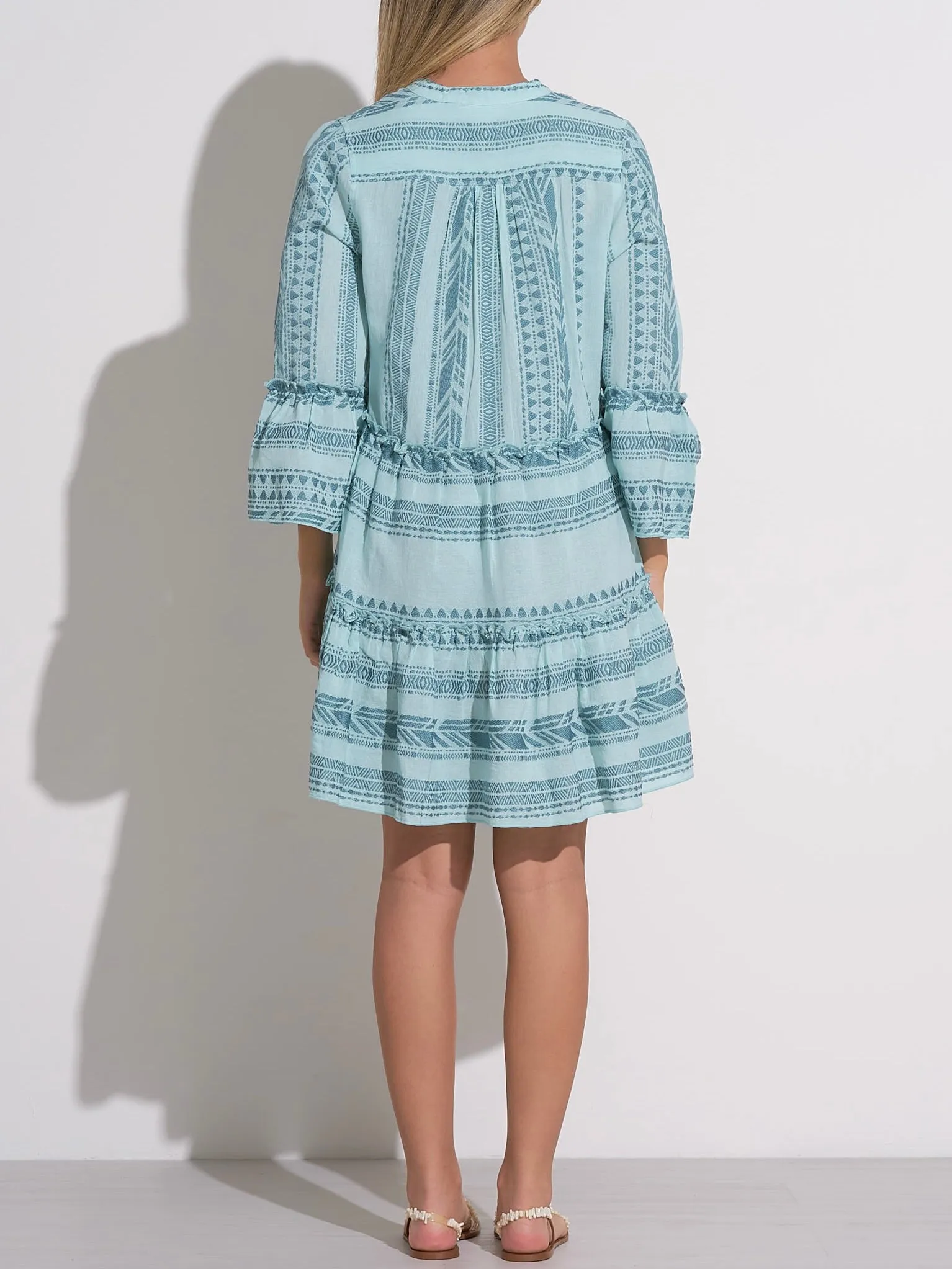Tiered A-Line Dress - Blue