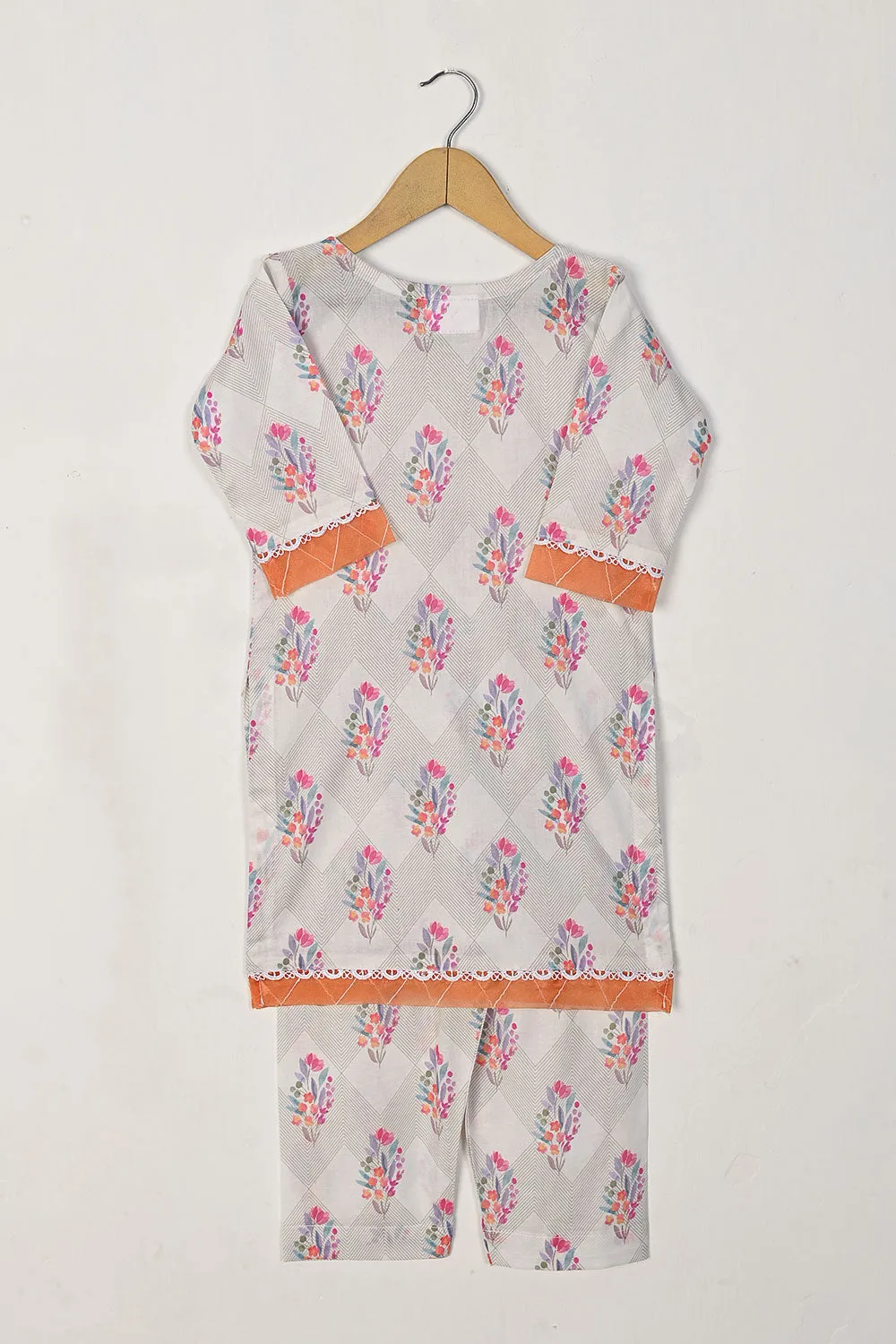 TKF-104-PINK - Kids 2Pc Digital Printed Lawn Dress