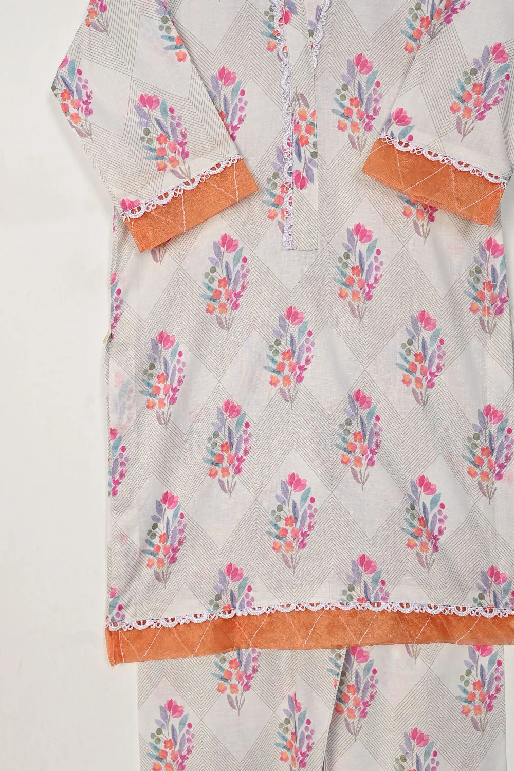 TKF-104-PINK - Kids 2Pc Digital Printed Lawn Dress