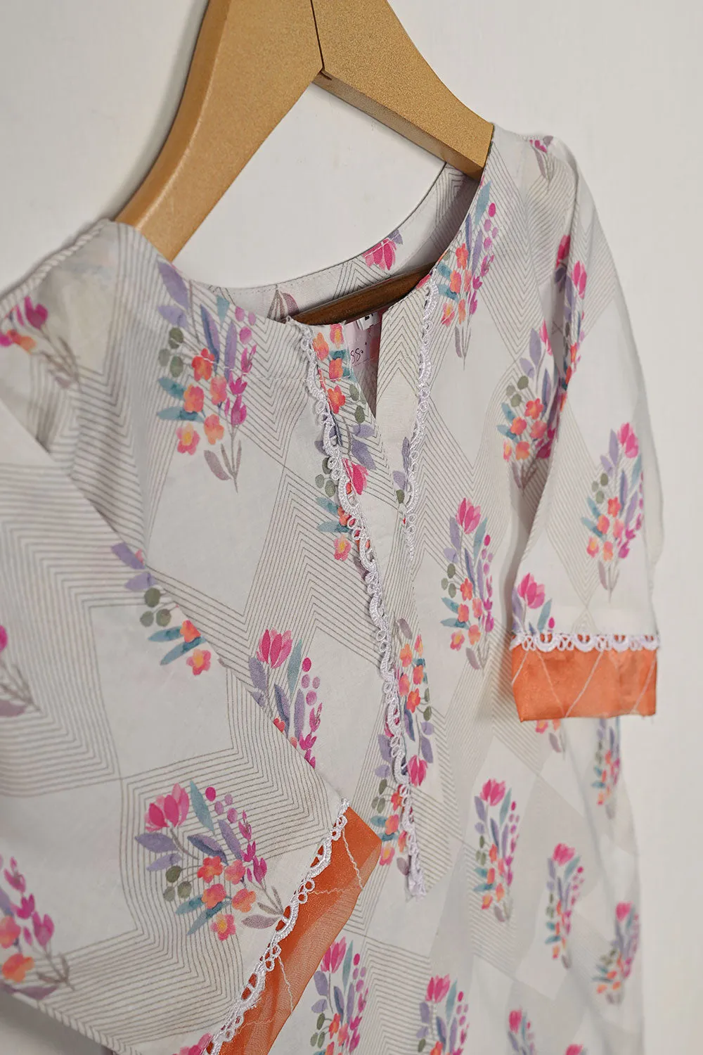 TKF-104-PINK - Kids 2Pc Digital Printed Lawn Dress