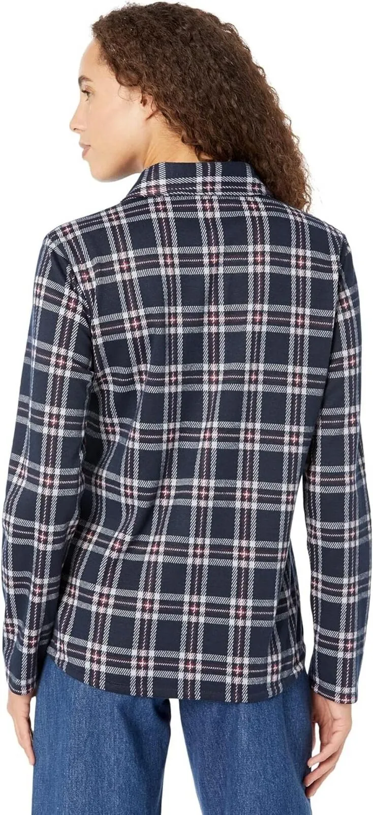 Tommy Hilfiger Knit Shacket Plaid Shirt Hillside Plaid / Sky Captain Blue L