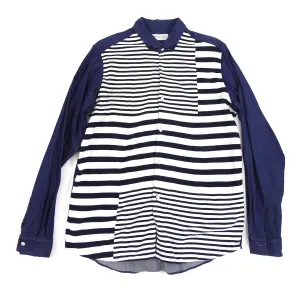 Tomorrowland Tricot Blue and White Denim Knit Stripe Shirt - M
