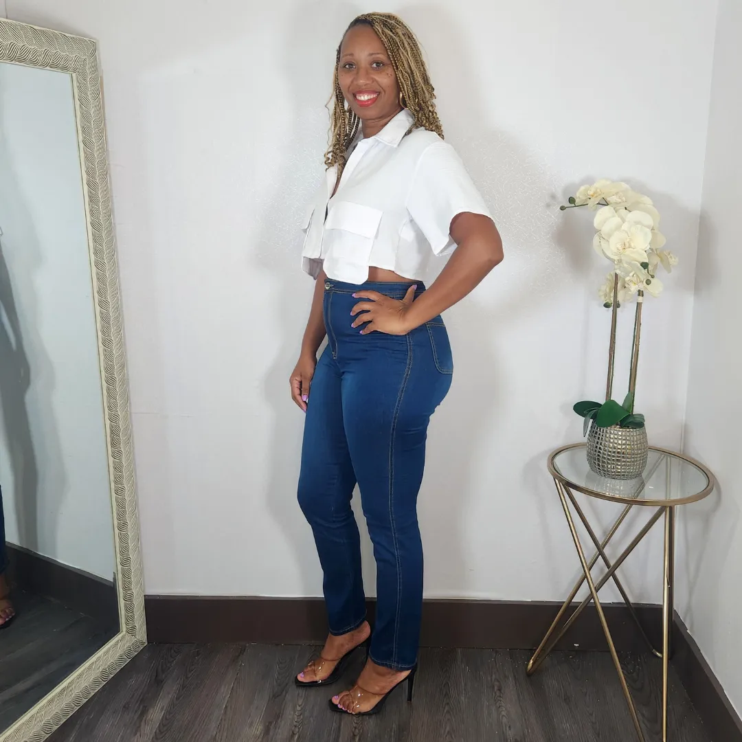 Top Priority | Cropped Button Up Collar Shirt