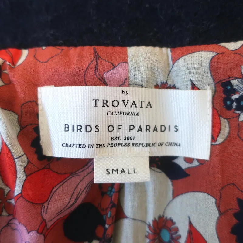 Trovata Birds of Paradis Sutton Blazer Navy Size Small Two-Button Jacket