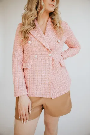Tweed Blazer-Pink