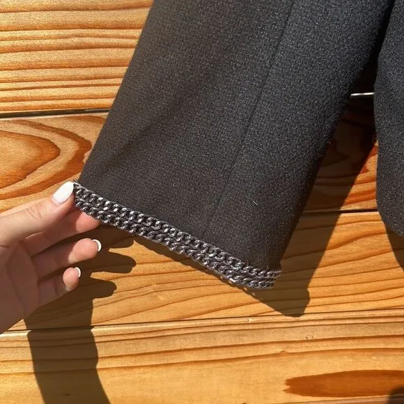 Tweed-Like Wool Blazer with Chains