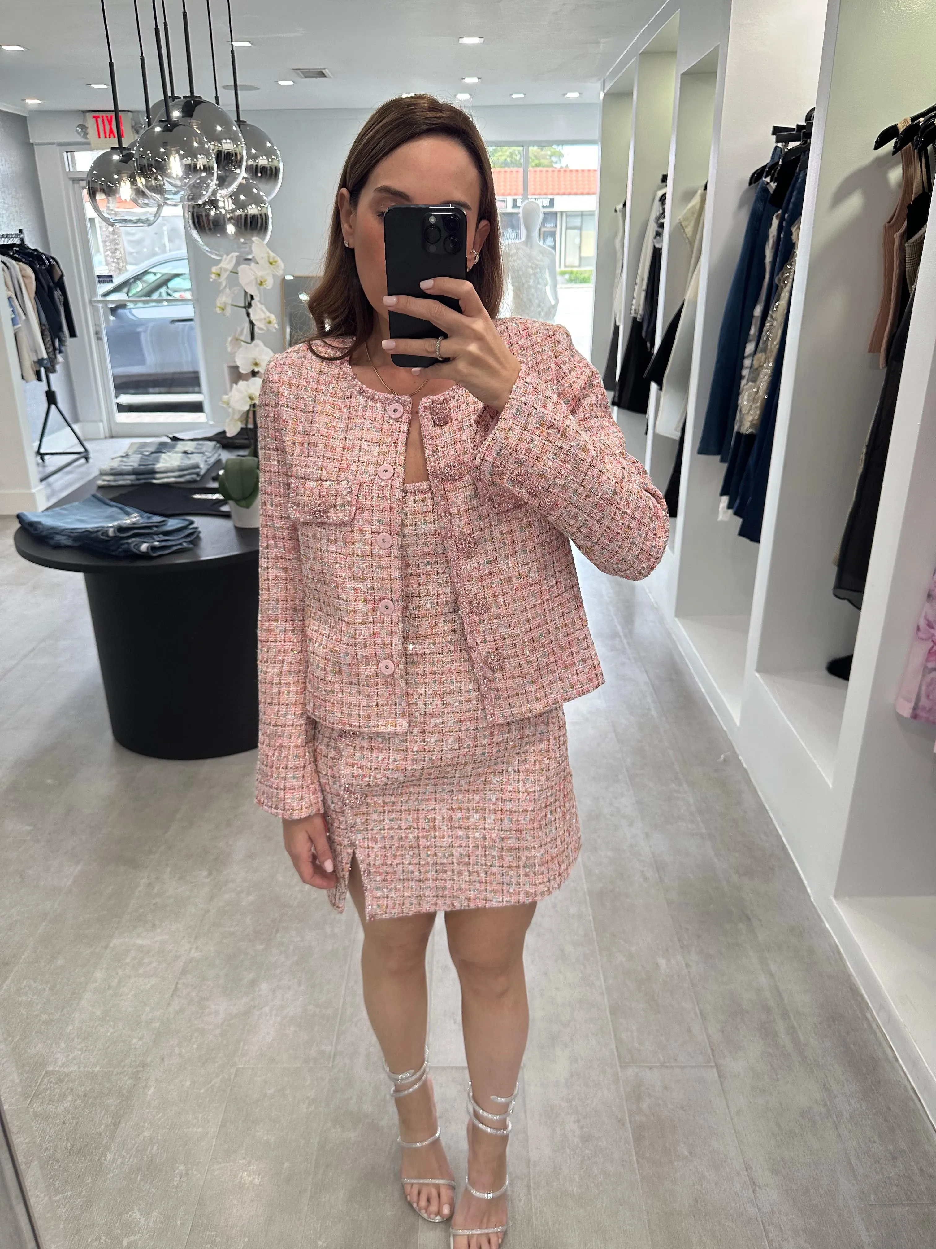 Tweed pink blazer