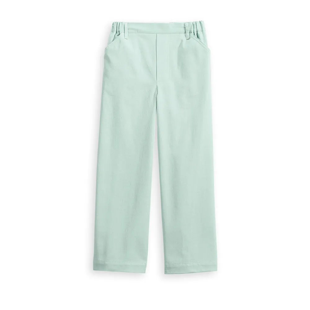 Twill Faux Zip Pant -- Mint