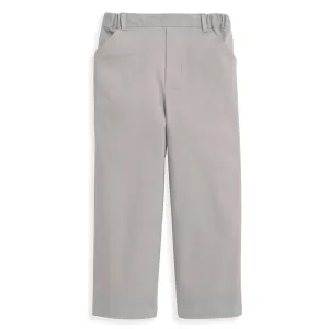 Twill Faux Zip Pant -- Pewter
