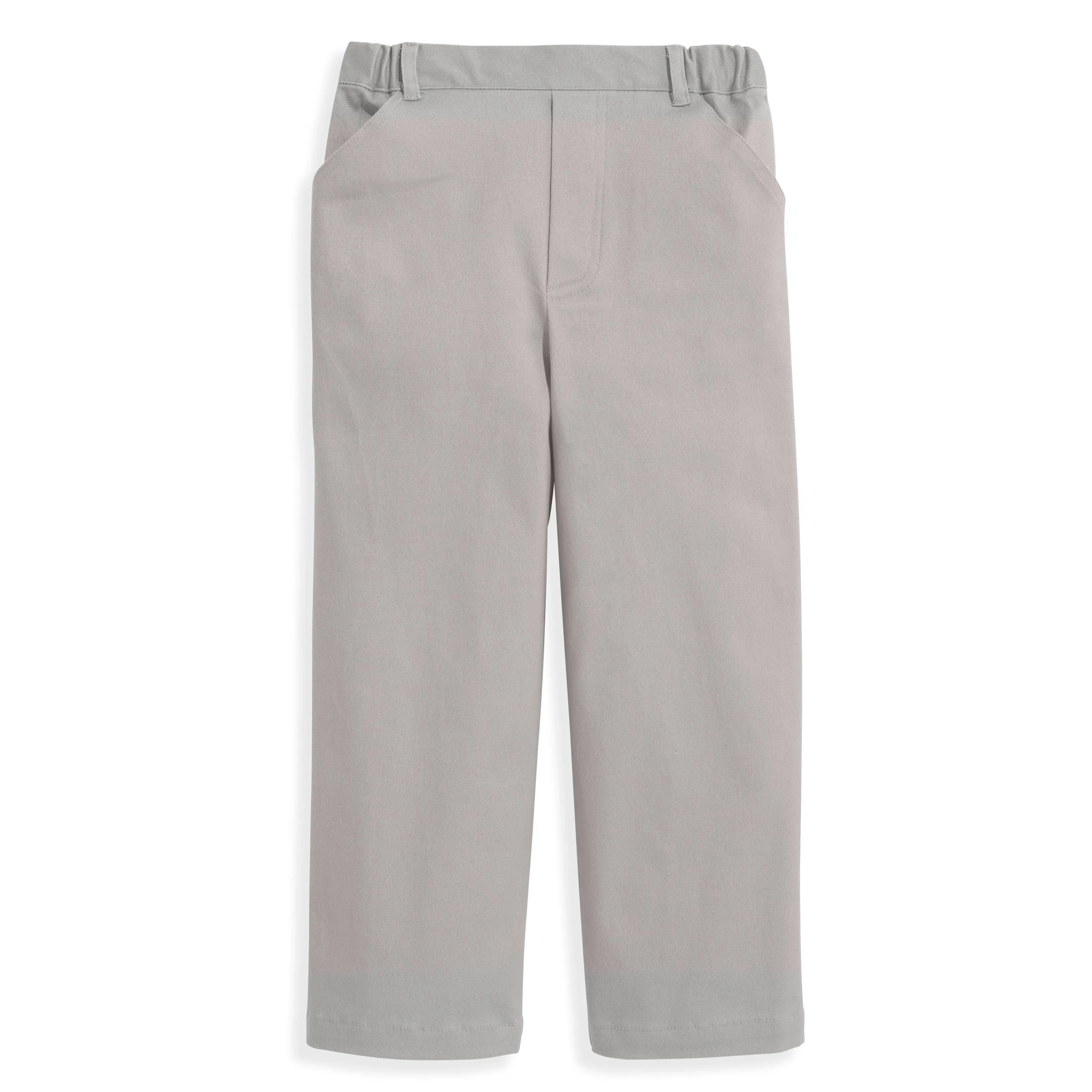 Twill Faux Zip Pant -- Pewter
