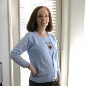 Two-in-one pointelle knit sweater set, Periwinkle blue, Size S, Cathy Daniels