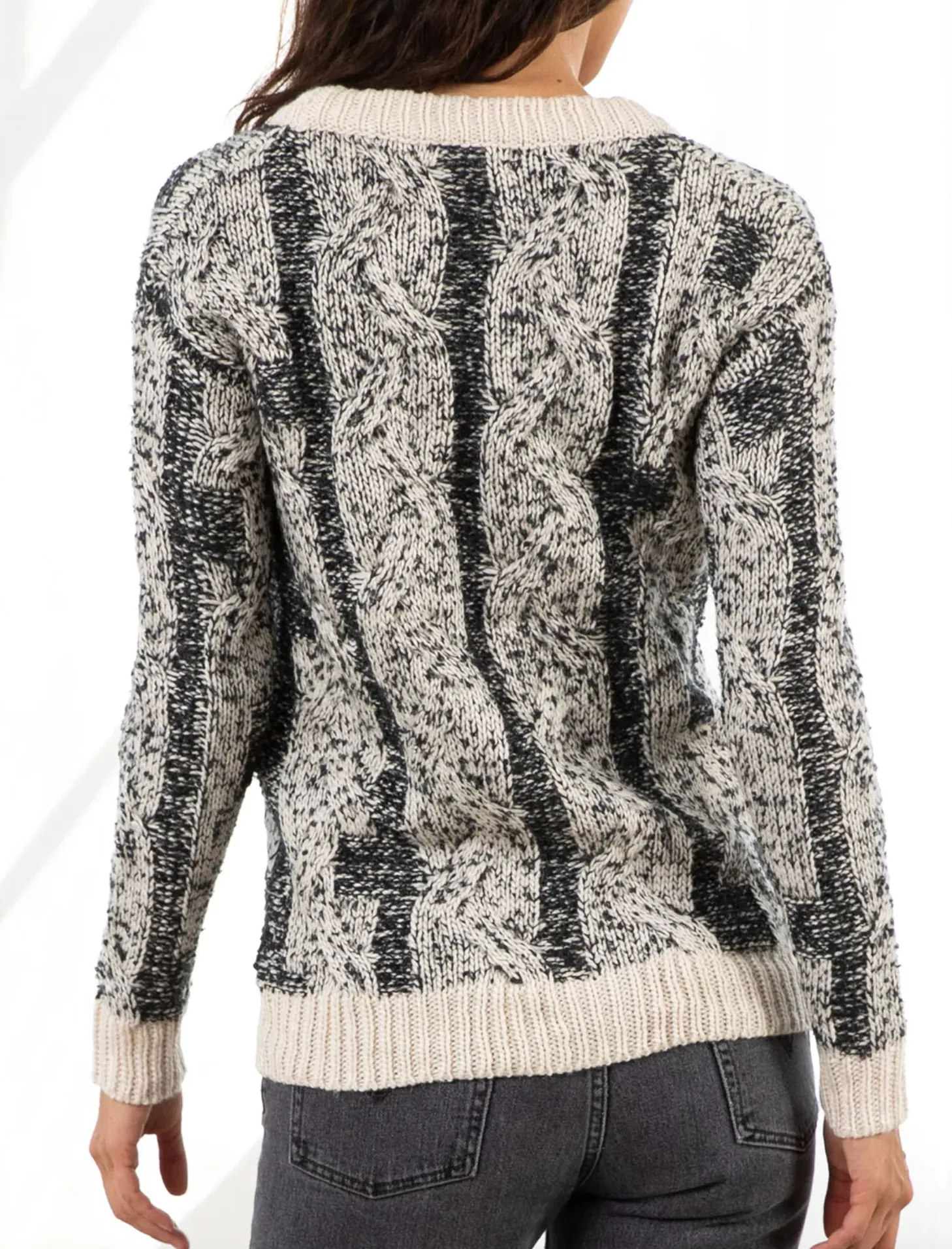 Two Tone Button Front Cardigan