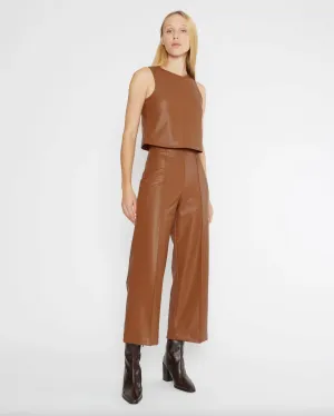 Vegan Leather Straight Cropped Camel