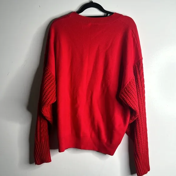 Vici red cable knit sleeve  sweater size large