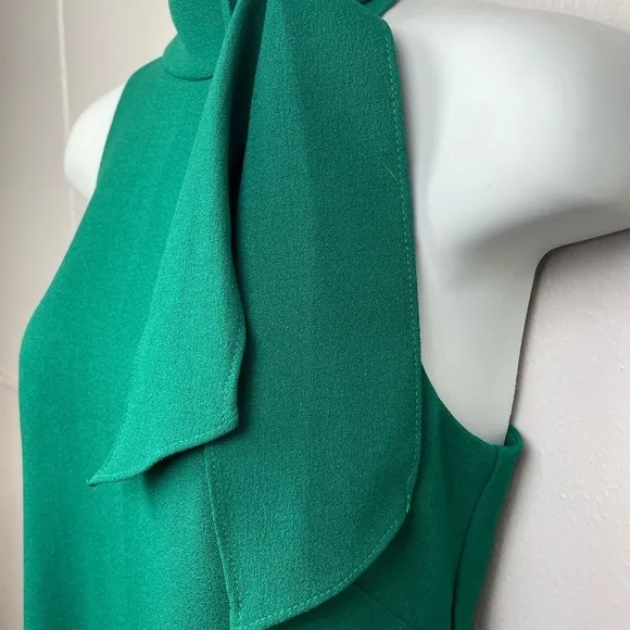 Vince Camuto Green Tie Neck A-Line Dress. NWOT