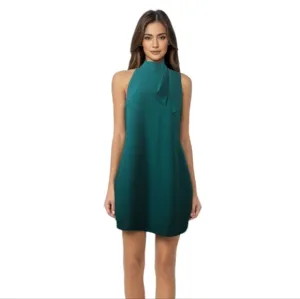 Vince Camuto Green Tie Neck A-Line Dress. NWOT