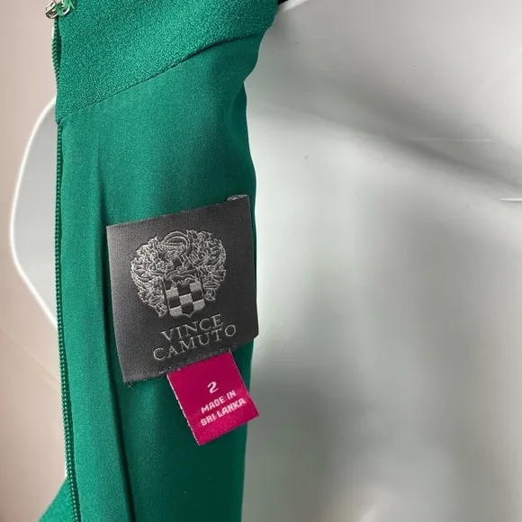 Vince Camuto Green Tie Neck A-Line Dress. NWOT