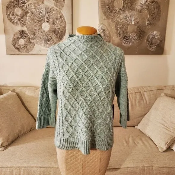 Vince Camuto Chunky Cable Knit Funnel Neck Sweater