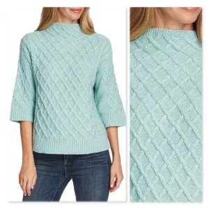Vince Camuto Chunky Cable Knit Funnel Neck Sweater
