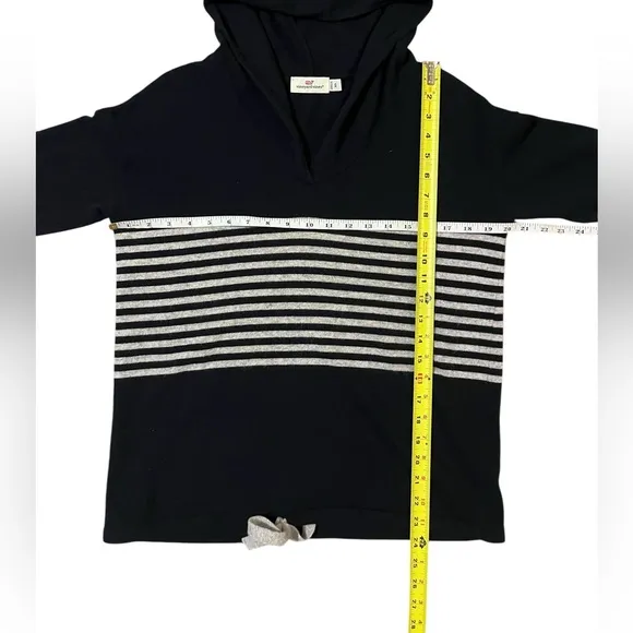 Vineyard Vines Striped Hoodie Sweater Wool Cashmere Navy Gray Stripe Womens XS