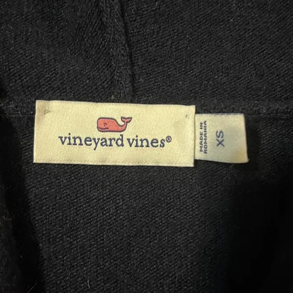 Vineyard Vines Striped Hoodie Sweater Wool Cashmere Navy Gray Stripe Womens XS