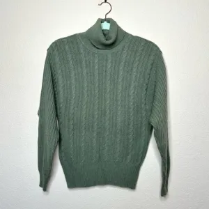 Vintage Cashmere Company Cable Knit Turtleneck Sweater