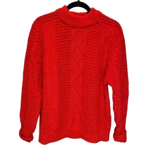 Vintage Gaeltarra Cherry Red Cable Knit Sweater - size Small