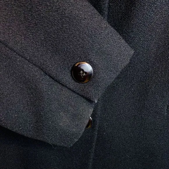 Vintage Haut de Gamme En Avance Black Wool Blazer Suit Jacket Point Collar Sz 12