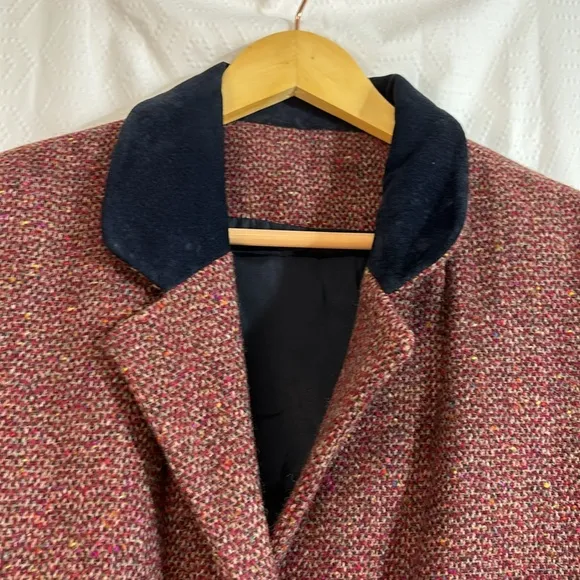 Vintage John Molloy Red Donegal Tweed Wool Three Button Blazer Ireland size 10
