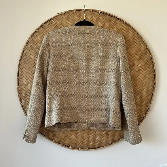 VINTAGE PENDLETON 100% VIRGIN WOOL KNIT TWEED DIAMOND PATTERN COLLARLESS…