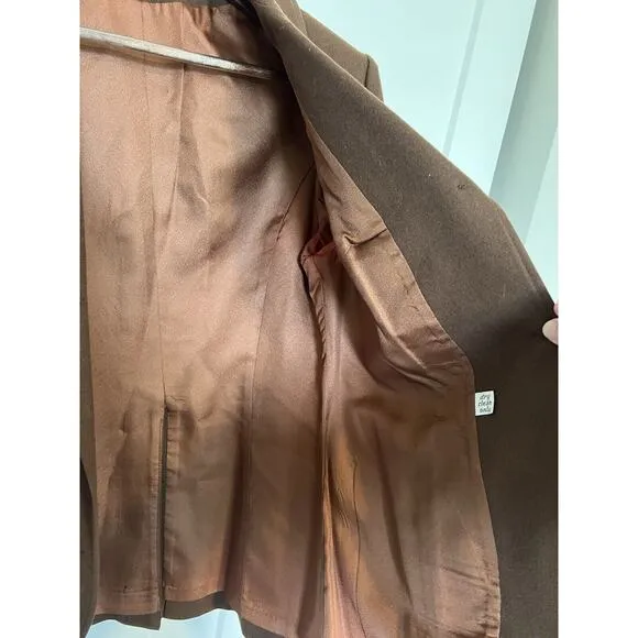 Vintage Pendleton Virgin Wool Women's Blazer Jacket Brown Peacoat Size 14
