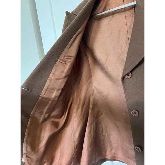 Vintage Pendleton Virgin Wool Women's Blazer Jacket Brown Peacoat Size 14