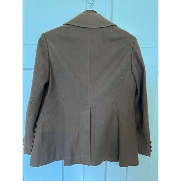 Vintage Pendleton Virgin Wool Women's Blazer Jacket Brown Peacoat Size 14