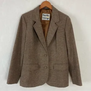 Vintage Pioneer Wear Women's Blazer Large Brown Western Wool Jacket USA Made