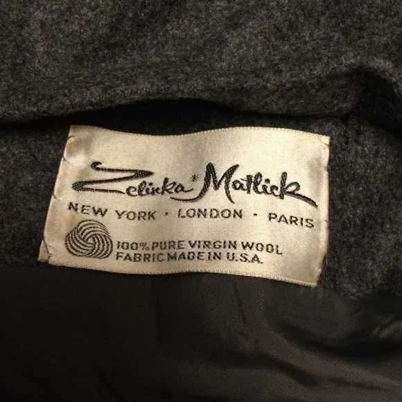 Vintage women’s wool blazer cropped button front union made USA Zelinka Matlick