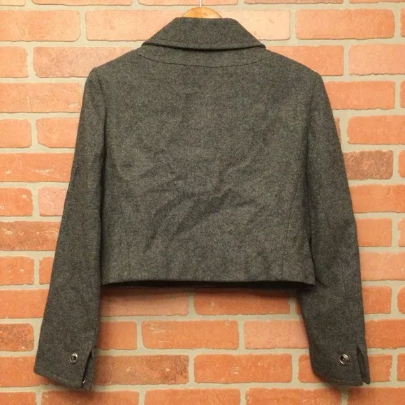 Vintage women’s wool blazer cropped button front union made USA Zelinka Matlick
