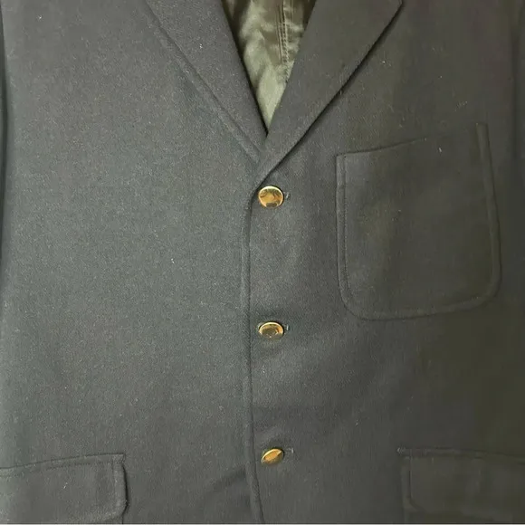 Vintage wool blazer navy blue classy DeMoulin medium